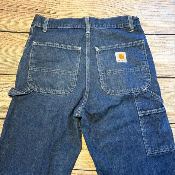 Vtg Carhartt USA Made Baggy Jeans Dungaree Fit Denim Mens 31x33 Carpenter‎ 90s - Picture 4 of 13